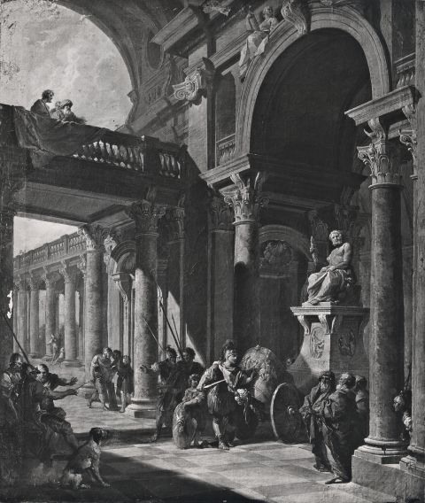 Boccardi, Cosimo — Panini Giovanni Paolo - sec. XVIII - Alessandro Magno taglia il nodo gordiano — insieme